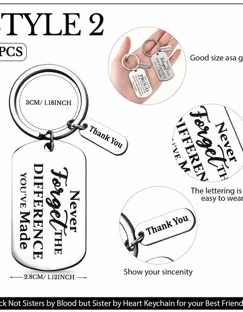 Load image into Gallery viewer, Roowest 12 Pcs Thank You Keychain Gifts Bulk Inspirational Square Round
