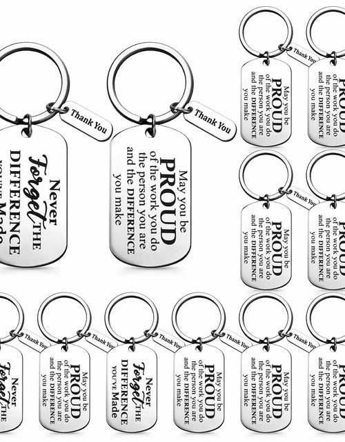 Load image into Gallery viewer, Roowest 12 Pcs Thank You Keychain Gifts Bulk Inspirational Square Round
