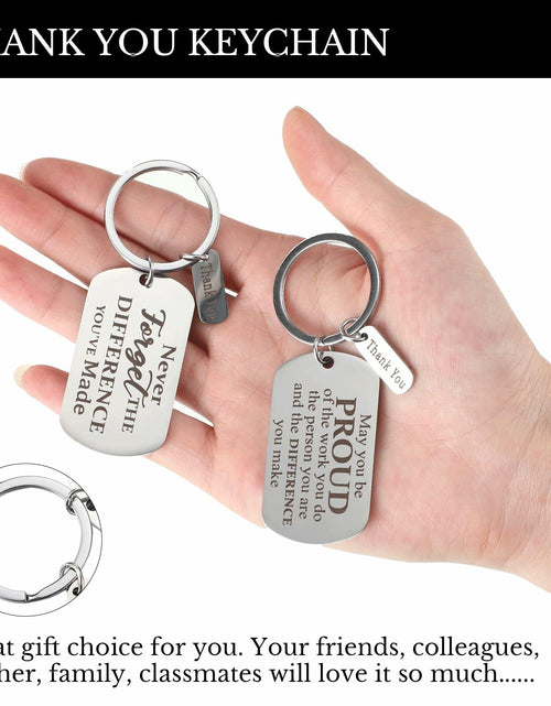 Load image into Gallery viewer, Roowest 12 Pcs Thank You Keychain Gifts Bulk Inspirational Square Round
