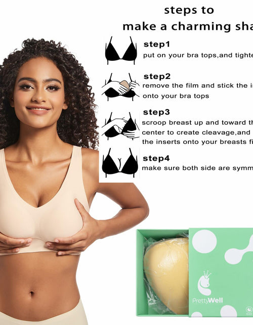 Load image into Gallery viewer, PRETTYWELL Sticky Bra Pads Inserts Double Sided Push Up Bikini Enhancers Size M
