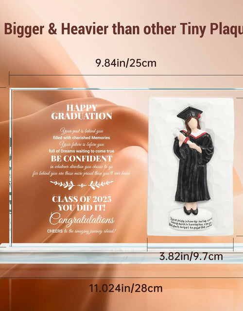 Load image into Gallery viewer, Crystal Graduate Figurine Plaque 4x6 Inspirational Graduation Gift 2025
