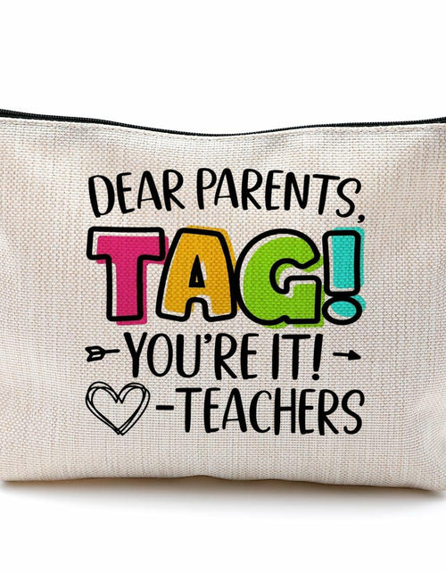 Load image into Gallery viewer, QGFM Teacher Makeup Bag Scratch Resistant Multicolor Cosmetic Travel Gym
