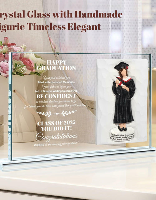 Load image into Gallery viewer, Crystal Graduate Figurine Plaque 4x6 Inspirational Graduation Gift 2025
