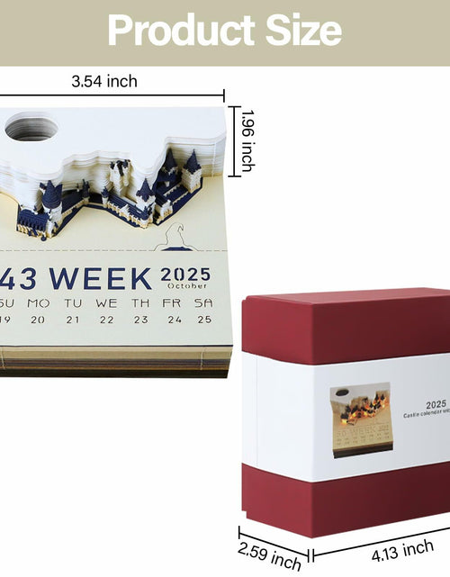 Load image into Gallery viewer, Time Piece 2025 Desk Calendar 3D Carving LED Light Castle Desktop

