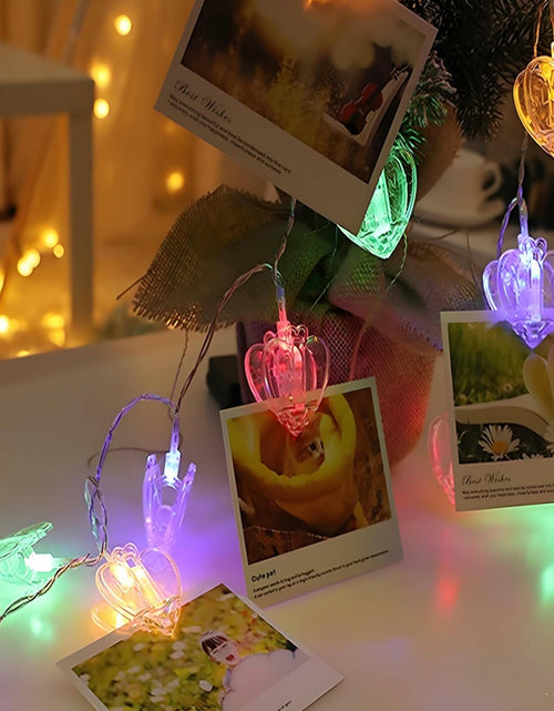 Load image into Gallery viewer, Heart Photo Clips String Light 10Ft Battery Fairy Lights Colorful Decor
