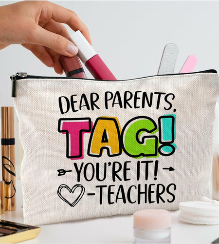 QGFM Teacher Makeup Bag Scratch Resistant Multicolor Cosmetic Travel Gym