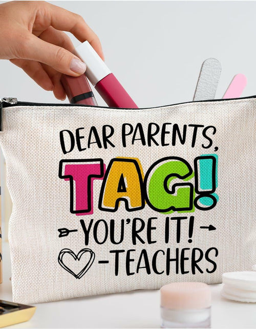 Load image into Gallery viewer, QGFM Teacher Makeup Bag Scratch Resistant Multicolor Cosmetic Travel Gym
