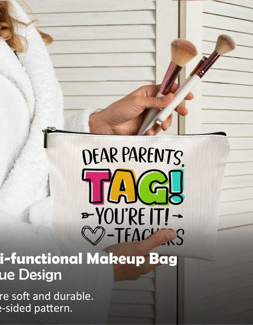 Load image into Gallery viewer, QGFM Teacher Makeup Bag Scratch Resistant Multicolor Cosmetic Travel Gym
