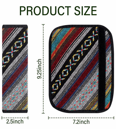 IHOTDER 2PCS Seat Belt Cover Pad Boho Universal Car Accessories Seatbelt Cover-D
