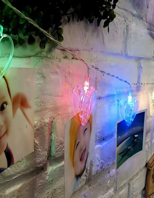 Load image into Gallery viewer, Heart Photo Clips String Light 10Ft Battery Fairy Lights Colorful Decor
