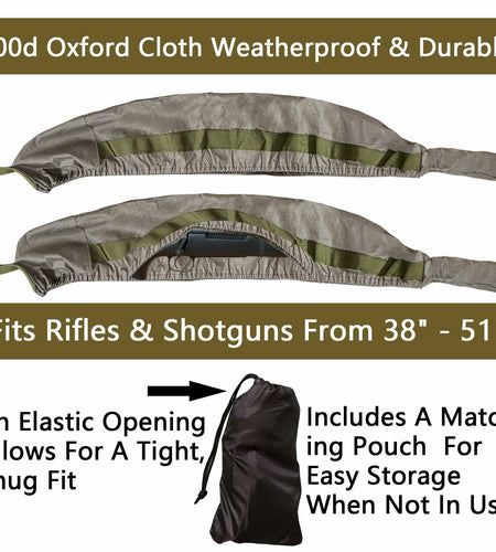 Miaking Quick Release Shotgun Rifle Sock Sleeve Brown Size 38-51in