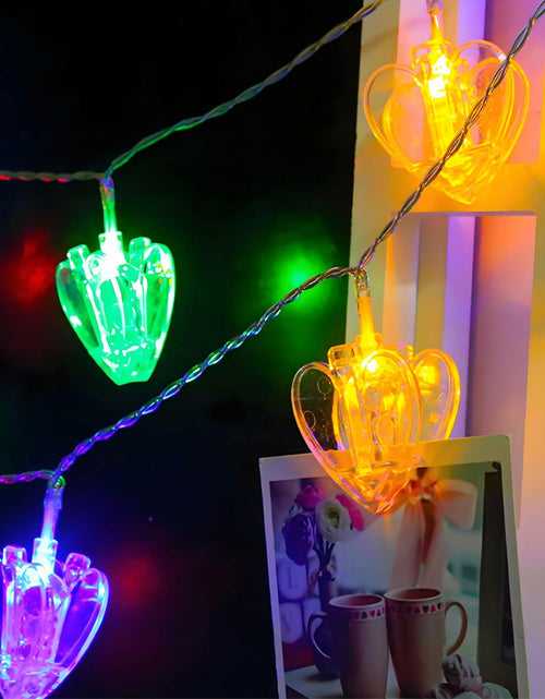 Load image into Gallery viewer, Heart Photo Clips String Light 10Ft Battery Fairy Lights Colorful Decor
