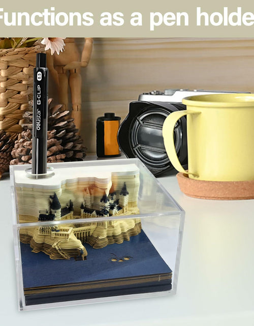 Load image into Gallery viewer, Time Piece 2025 Desk Calendar 3D Carving LED Light Castle Desktop
