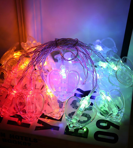 Heart Photo Clips String Light 10Ft Battery Fairy Lights Colorful Decor