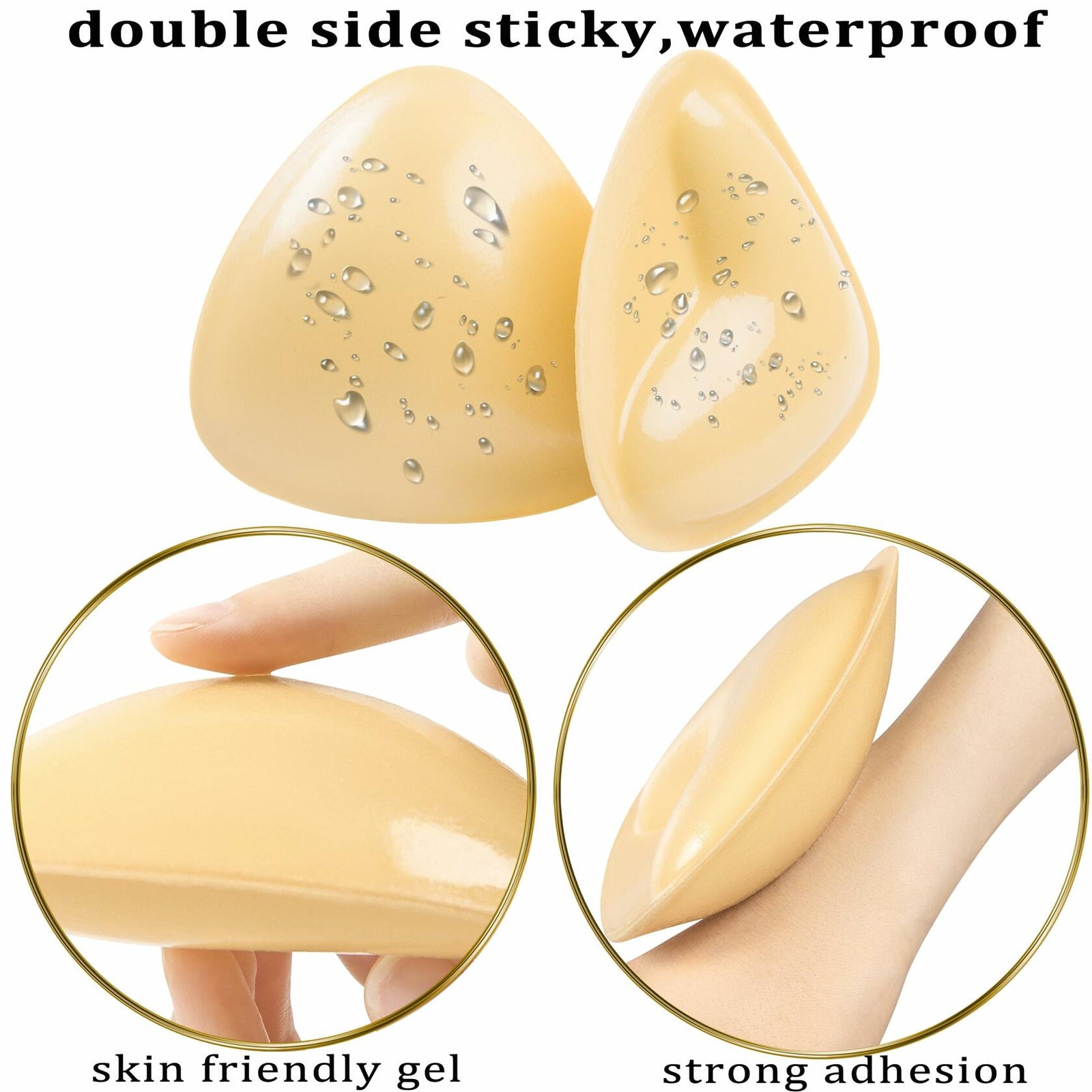 PRETTYWELL Sticky Bra Pads Inserts Double Sided Push Up Bikini Enhancers Size M