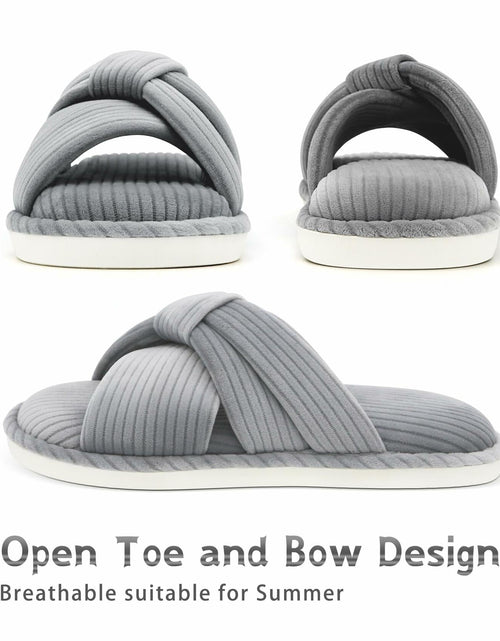 Load image into Gallery viewer, Gecgucy Women's Open Toe Crossband House Slippers Size 8-9
