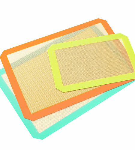 Colorful Silicone Baking Mat Non Stick Food Safe Reusable 3 Pk Orange Blue Green