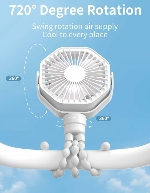 Load image into Gallery viewer, Lerat Portable Stroller Fan Flexible Tripod 3 Speeds Rechargeable White

