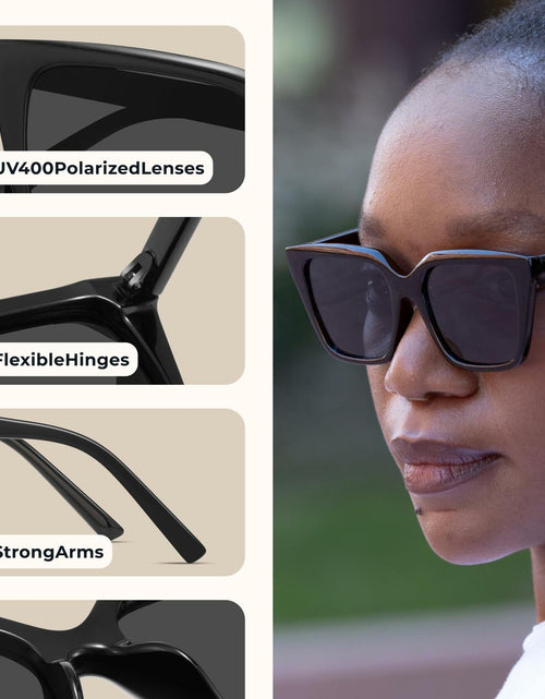 Load image into Gallery viewer, miyya Cat Eye Polarized Sunglasses Women UV Protection Black
