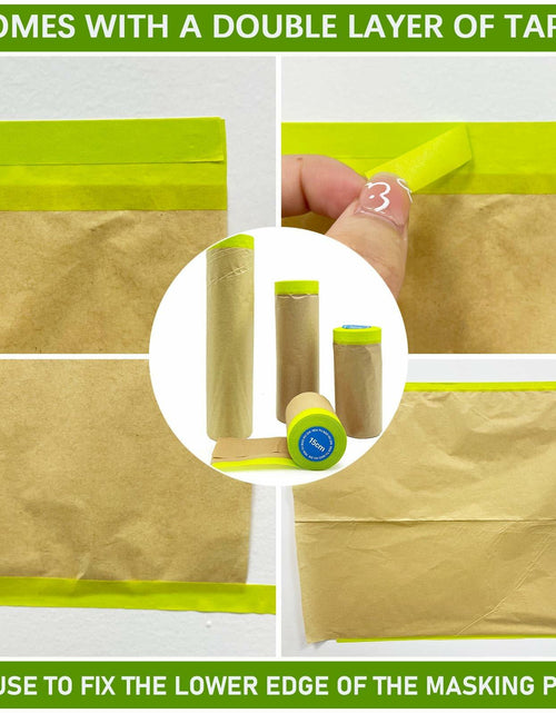 Load image into Gallery viewer, Hubaow Tape and Drape Masking Paper 18x50ft Pre-Taped Adhesive White 1 Pack
