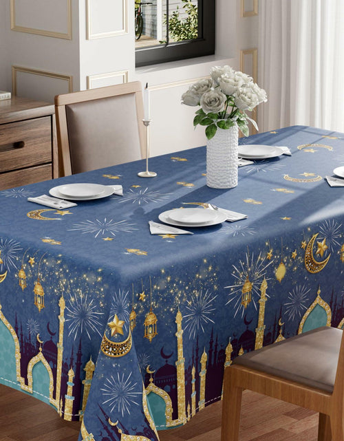 Load image into Gallery viewer, BOTB Eid Al-Fitr Ramadan Tablecloth Green Castle Lantern 60x84 Inch
