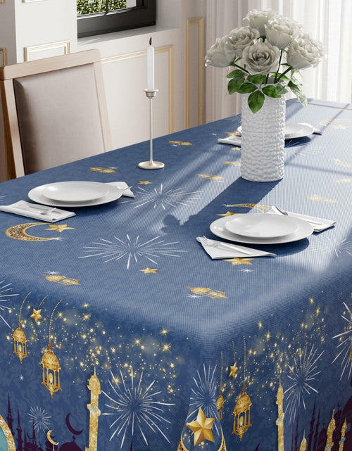 Load image into Gallery viewer, BOTB Eid Al-Fitr Ramadan Tablecloth Green Castle Lantern 60x84 Inch
