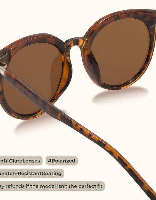 Load image into Gallery viewer, livho Polarized Retro Round Sunglasses Women Dark Tortoise/Brown Size Medium
