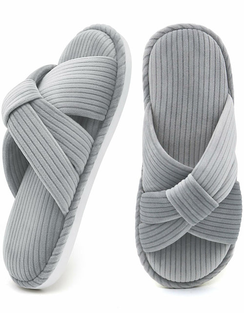 Load image into Gallery viewer, Gecgucy Women's Open Toe Crossband House Slippers Size 8-9
