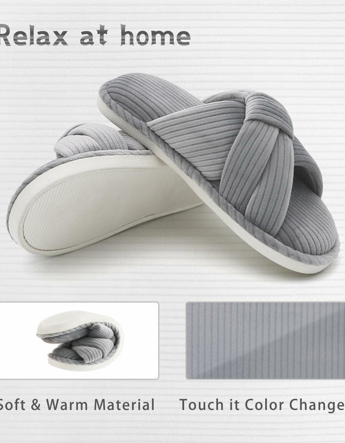 Load image into Gallery viewer, Gecgucy Women's Open Toe Crossband House Slippers Size 8-9
