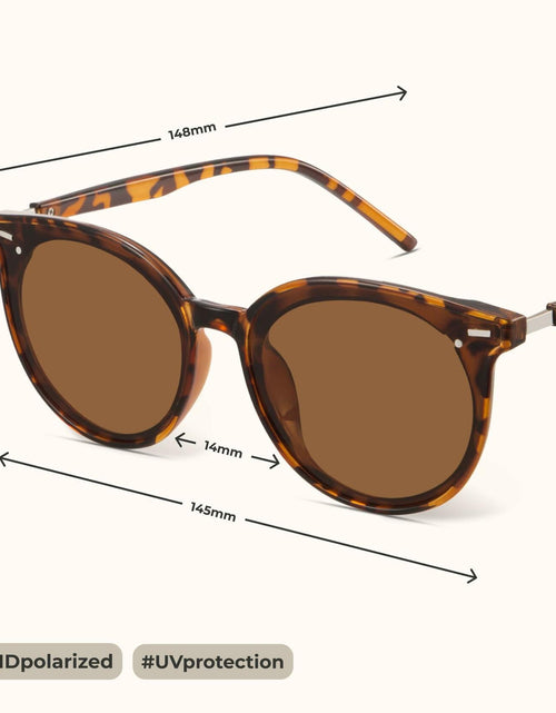 Load image into Gallery viewer, livho Polarized Retro Round Sunglasses Women Dark Tortoise/Brown Size Medium
