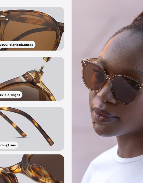 Load image into Gallery viewer, livho Polarized Retro Round Sunglasses Women Oversized Black
