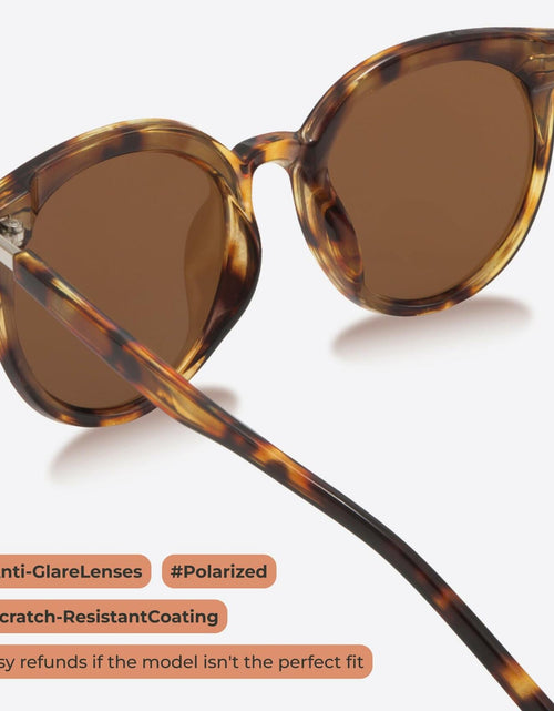 Load image into Gallery viewer, livho Polarized Retro Round Sunglasses Women Oversized Black
