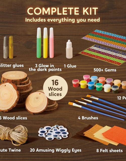 Load image into Gallery viewer, Klever Kits Wooden Glow in The Dark Painting Craft Kit for Kids Ages 6-12
