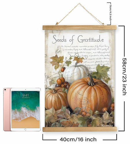 XIAOAIKA Vintage Pumpkin Thanksgiving Poster Wall Art Rustic 16x23