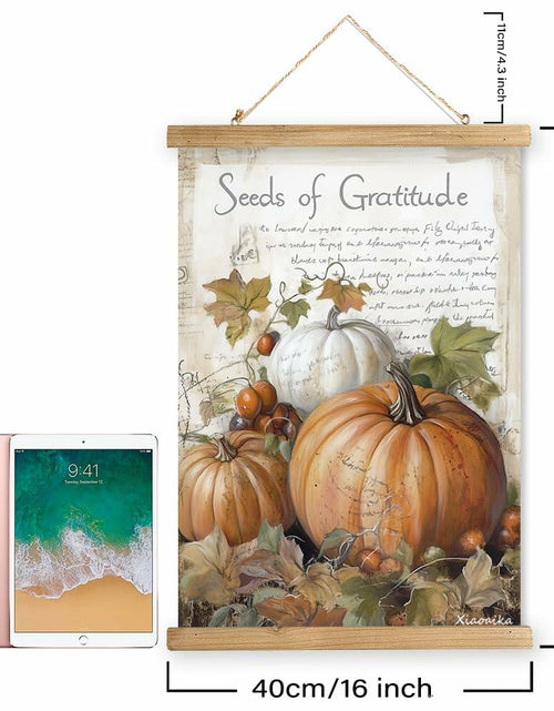Load image into Gallery viewer, XIAOAIKA Vintage Pumpkin Thanksgiving Poster Wall Art Rustic 16x23
