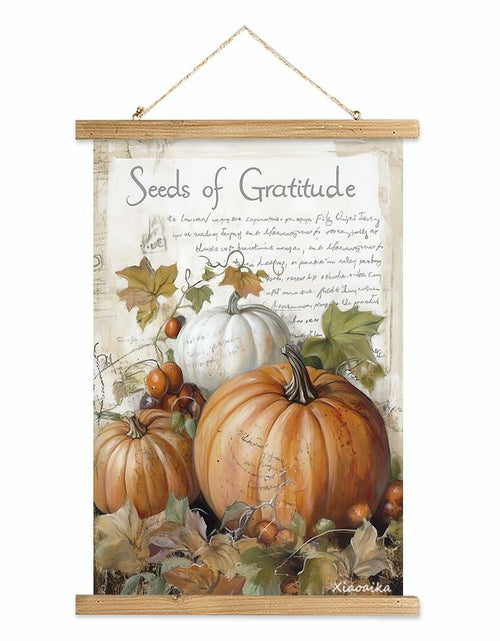 Load image into Gallery viewer, XIAOAIKA Vintage Pumpkin Thanksgiving Poster Wall Art Rustic 16x23

