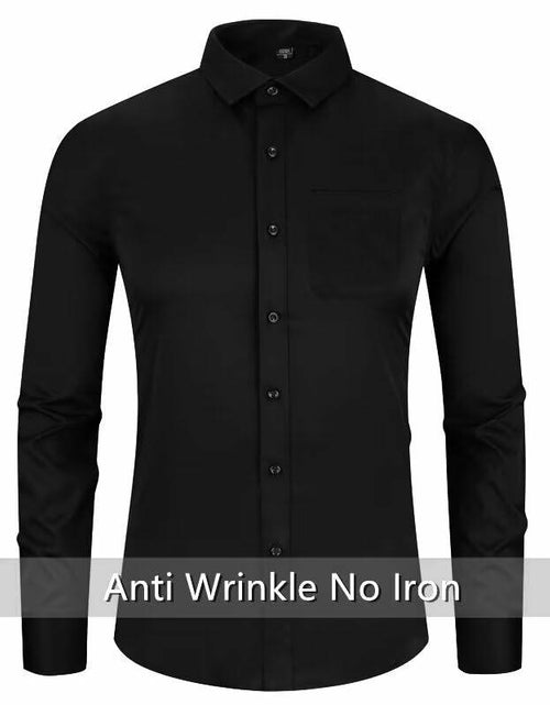 Load image into Gallery viewer, Wangyue Black Long Sleeve Casual Button-Down Shirt with Pockets Size 3XL
