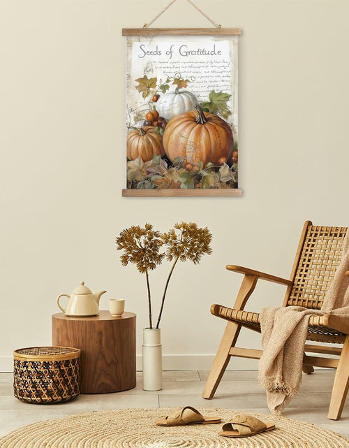 Load image into Gallery viewer, XIAOAIKA Vintage Pumpkin Thanksgiving Poster Wall Art Rustic 16x23

