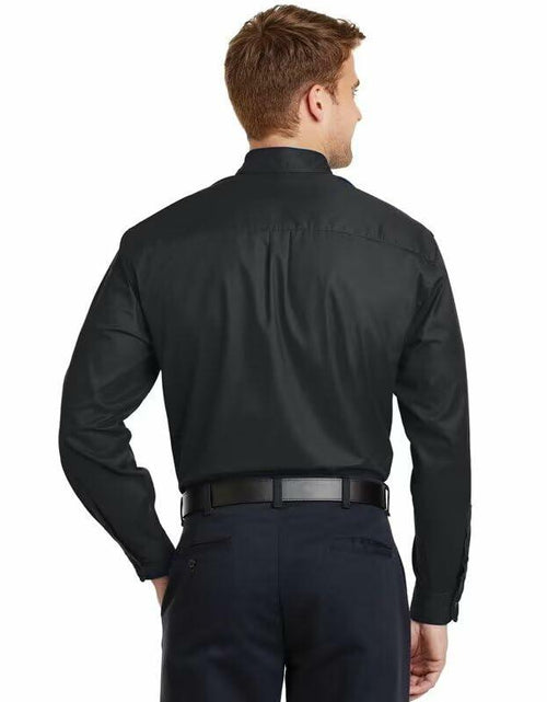 Load image into Gallery viewer, Wangyue Black Long Sleeve Casual Button-Down Shirt with Pockets Size 3XL

