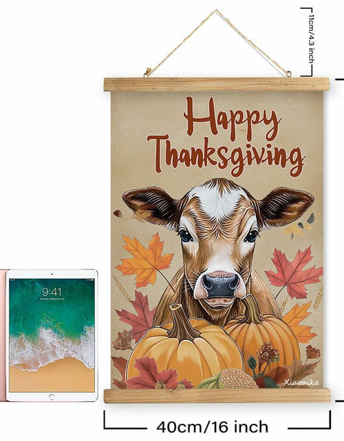 Load image into Gallery viewer, XIAOAIKA Vintage Autumn Harvest Poster Sunflowers Pumpkins 16x23 Linen Canvas
