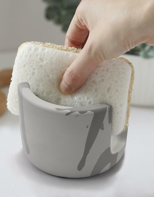Load image into Gallery viewer, Coengwui Diatomite Sponge Holder Kitchen Sink Caddy Grey 2.56in Quick Dry
