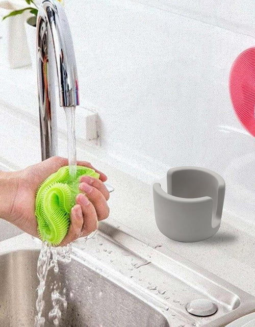 Load image into Gallery viewer, Coengwui Diatomite Sponge Holder Kitchen Sink Caddy Grey 2.56in Quick Dry

