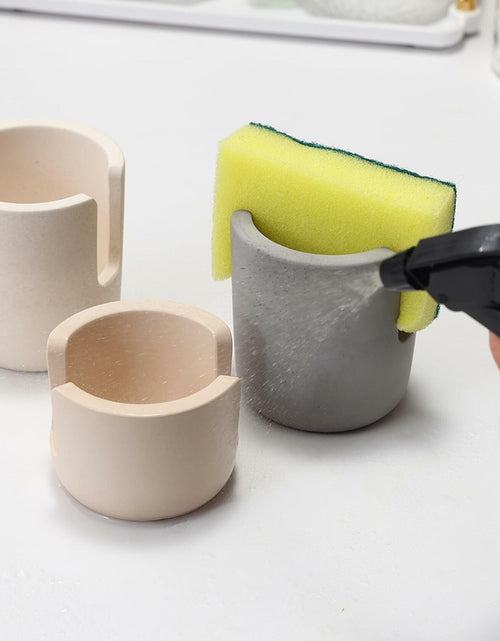 Load image into Gallery viewer, Coengwui Diatomite Sponge Holder Kitchen Sink Caddy Grey 2.56in Quick Dry

