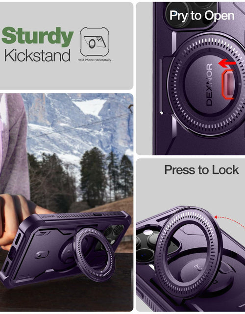 Load image into Gallery viewer, Dexnor Magnetic Case iPhone 14 Pro 6.1" Full-Body Shockproof Purple
