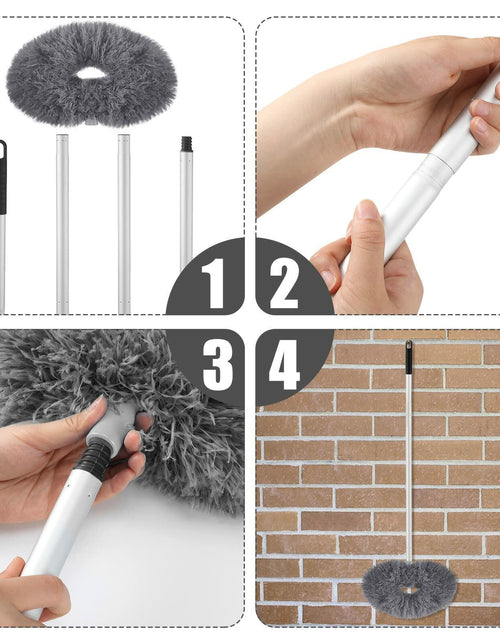 Load image into Gallery viewer, Hoolerry Ceiling Fan Cleaner Duster Microfiber Extendable Pole 13-49.7in Gray
