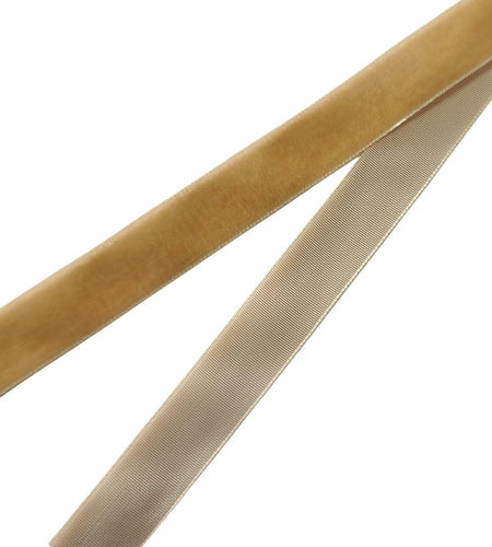 Abbaoww Khaki Velvet Ribbon 1 Inch Single Face 25 Yards for Crafts