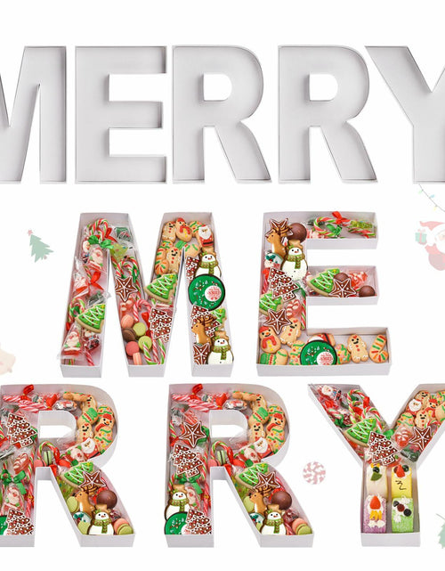 Load image into Gallery viewer, Merry Cardboard Letter Box 12'' Fillable Tray Charcuterie White

