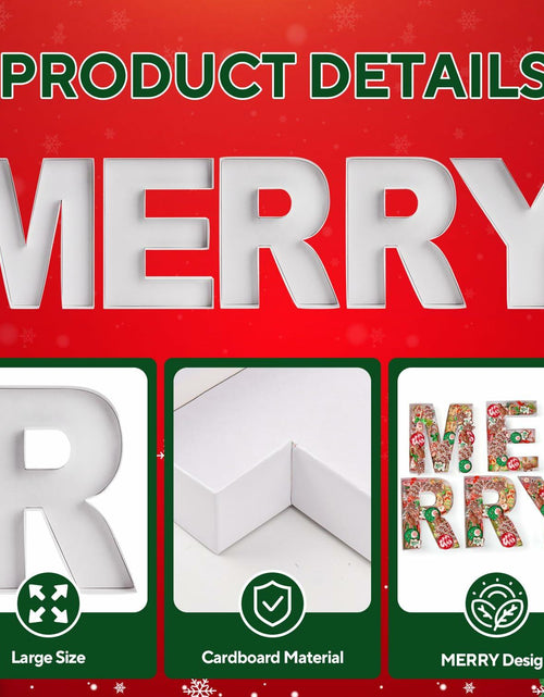 Load image into Gallery viewer, Merry Cardboard Letter Box 12'' Fillable Tray Charcuterie White

