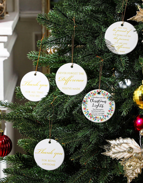 Load image into Gallery viewer, Layhit Ceramic Christmas Employee Appreciation Ornaments 16 Pcs Xmas Decor
