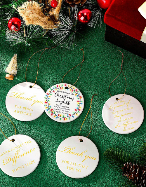 Load image into Gallery viewer, Layhit Ceramic Christmas Employee Appreciation Ornaments 16 Pcs Xmas Decor
